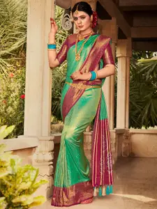 Saree mall Woven Design Zari Silk Blend Kanjeevaram Saree