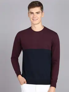 Alan Jones Round Neck Colourblocked Pure Cotton Sweatshirt