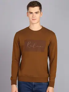 Alan Jones Typography Printed Pure Cotton Pullover Sweatshirt