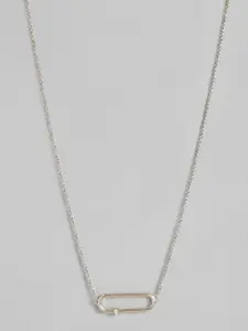 Calvin Klein Elongated Oval Crystal Studded Necklace