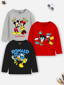 YK Disney Boys Pack of 3 Mickey & Friends Printed Cotton T-shirts