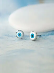 MANNASH Evil Eye Sterling Silver Stud Earrings
