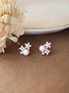 MANNASH Rose Gold Plated Sterling Silver Stud Earrings