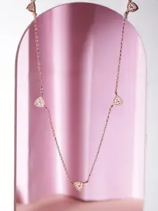 Rubans Silver Rose Gold-Plated Necklace
