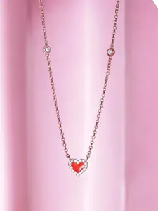 Rubans Silver Rose Gold-Plated Necklace