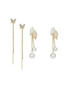 Yellow Chimes Set Of 2 Contemporary Drop Earrings