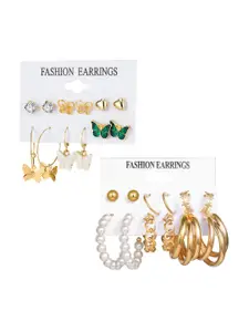 Yellow Chimes Set Of 6 Contemporary Studs Earrings