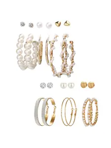 Yellow Chimes Set Of 9 Contemporary Studs Earrings