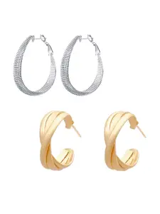 Yellow Chimes Set of 2 Contemporary Hoop Earrings