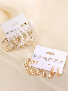 Yellow Chimes Set of 12 Contemporary Studs Earrings