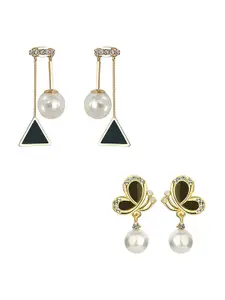 Yellow Chimes Set of 2 Contemporary Studs Earrings