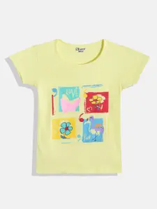 Eteenz Girls Printed Premium Cotton T-shirt