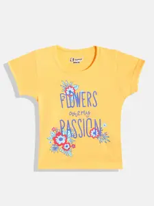 Eteenz Girls Typography & Graphic Printed Premium Cotton T-shirt