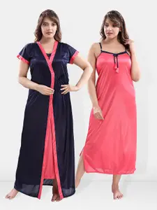 Be You V-Neck Satin Maxi Nightdress with Robe