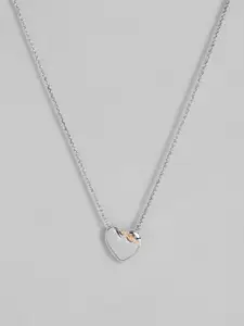 OLIVIA BURTON LONDON Women Stainless Steel Brass-Plated Knot Heart-Shaped Pendant Necklace