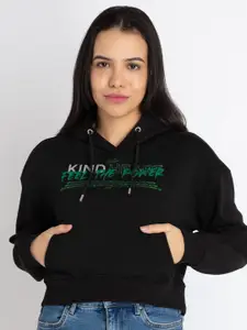 Status Quo Typography Printed Hooded Sweatshirt