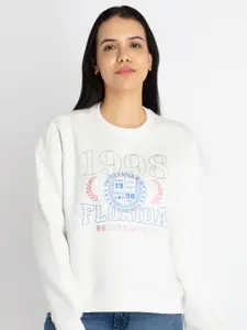 Status Quo Typography Printed Cotton Sweatshirt