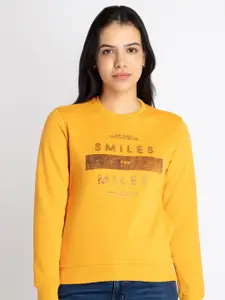 Status Quo Typography Printed Cotton Sweatshirt