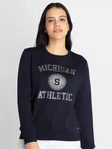 Status Quo Typography Printed Cotton Sweatshirt