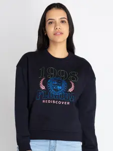 Status Quo Typography Printed Cotton Sweatshirt