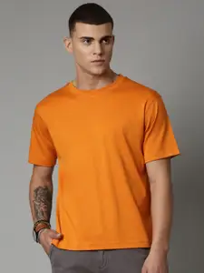 Breakbounce Orange Round Neck Cotton T-shirt