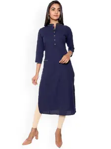 SUTI Mandarin Collar Thread Work Cotton Kurta
