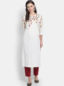 SUTI Round Neck Floral Embroidered Yoke Design Thread Work Kurta