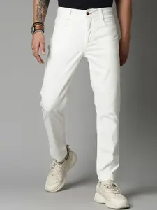 Breakbounce Men Off White Comfort Slim Fit Trousers