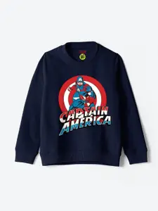 YK Marvel Boys Captain America Printed Cotton Sweatshirt