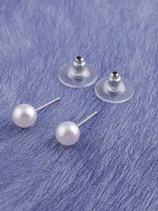 Brandsoon Silver-Plated Pearl Studs Earrings
