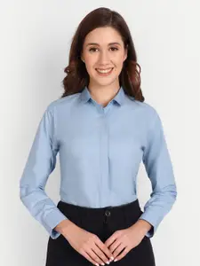 ASCIIBLUES Regular Fit Spread Collar Long Sleeve Cotton Formal Shirt