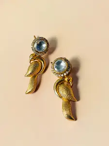 ABDESIGNS Gold Plated Classic Kundan Drop Earrings