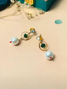 ABDESIGNS Gold-Plated Classic Kundan Studs Earrings