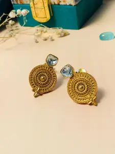 ABDESIGNS Gold-Plated Classic Kundan Stud Earrings