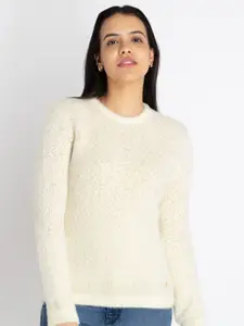 Status Quo Self Design Ribbed Fuzzy Detail Pullover