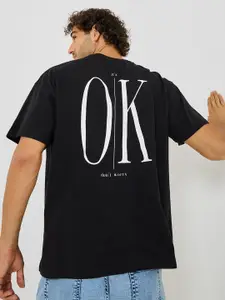 Styli Back Slogan Print Oversized T-Shirt