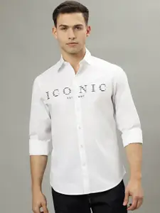 Iconic Brand Logo Printed Cotton Casual Shirt