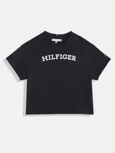 Tommy Hilfiger Girls Brand Logo Rubber Print Pure Cotton T-shirt