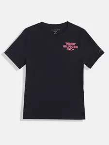 Tommy Hilfiger Girls Brand Logo Pure Cotton T-shirt