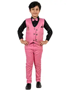 BAESD Boys Printed Pure Cotton Shirt with Trousers & Waistcoat Clothing Set