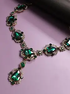 SOHI Gold-Plated Crystal Necklace