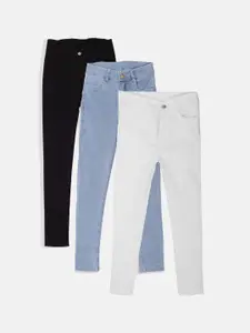 MANZON Girls Pack Of 3 Comfort Slim Fit Clean Look Jeans