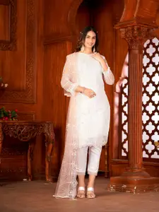 Atsevam Floral Embroidered Semi-Stitched Dress Material