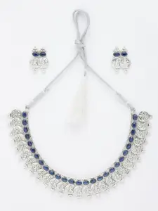 Sangria Silver-Plated Necklace With Earrings