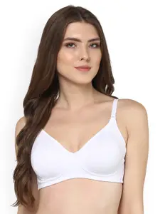 Soie White Solid Non-Wired Non Padded Everyday Bra CB-324WHITE