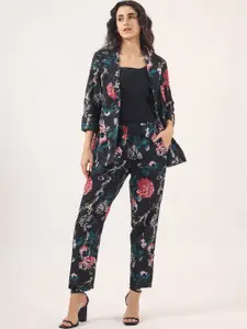 SANSKRUTIHOMES Floral Printed Pure Cotton Top With Trousers & Jacket