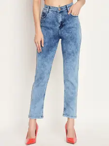 BAESD Women Jean Slim Fit High-Rise Heavy Fade Stretchable Jeans