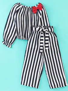 CrayonFlakes Girls Striped Top With Leggings
