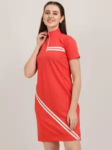 BAESD Striped High Neck T-shirt Dress