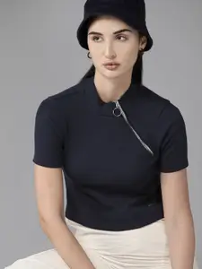 Roadster Solid Fitted Crop Top